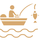 Simplified fishing scene illustration