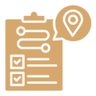 Clipboard and navigation symbol