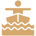 Stick figure sailing illustration